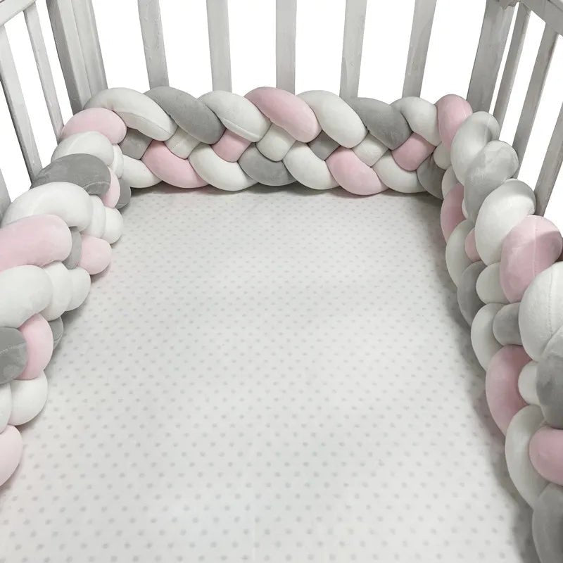Tour de Lit Bébé - CozyKnot™ - Rose Gris - L'Univers de Babychou