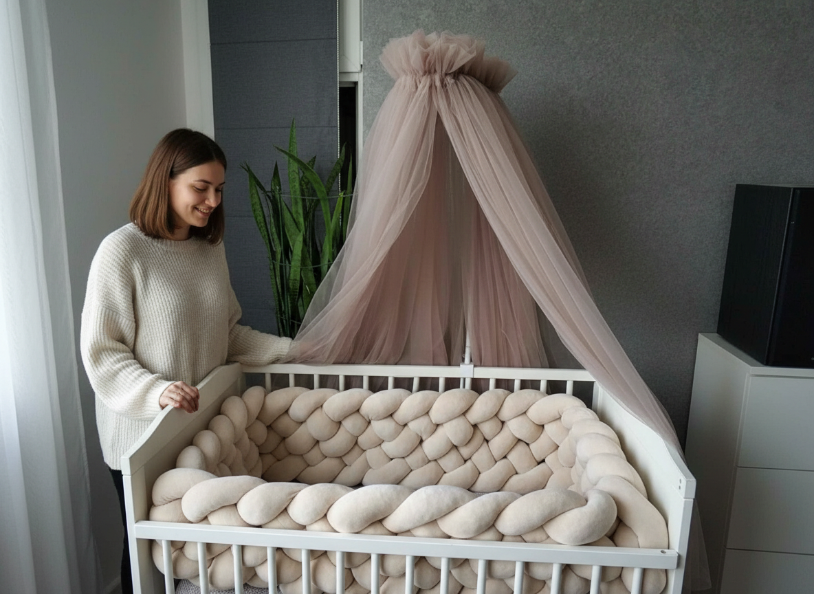 tresse de lit beige et maman 2M 3M 4M