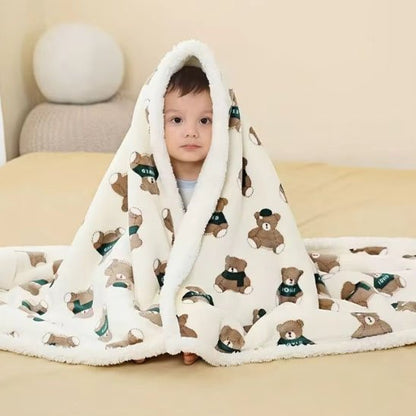 Couverture bébé hiver chaude motifs ours 