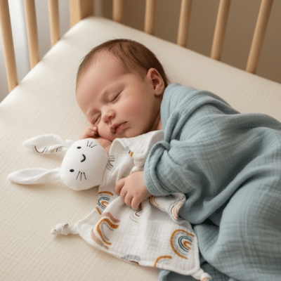 Doudou Lapin Coton Mousseline | Apaisant - L'Univers de Babychou