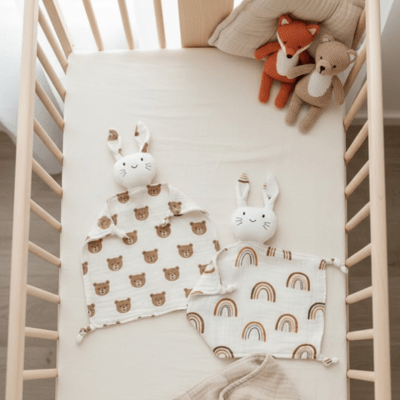 doudou lapin coton mousseline apaisant 