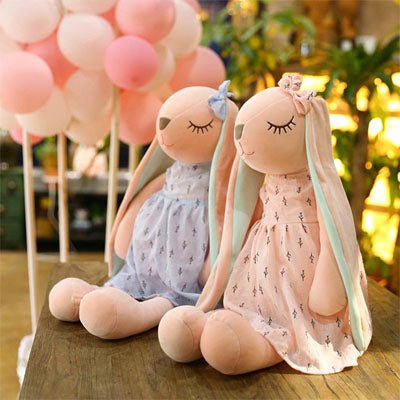 Doudou lapin ultra Doux rose ou bleu