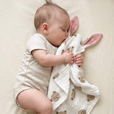 Doudou lapin oreilles roses