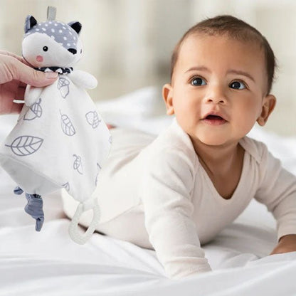 Doudou renard blanc et gris
