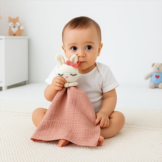 Doudou lapin avec bébé