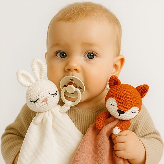 Doudou lapin et renard avec bébé