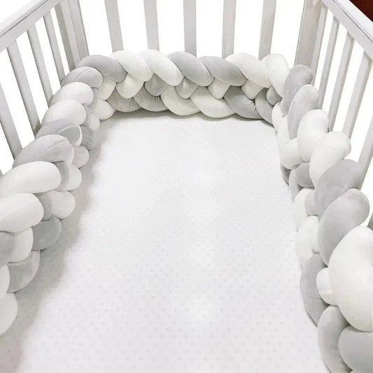 Tour de Lit Bébé - CozyKnot™ - Blanc Gris - L'Univers de Babychou