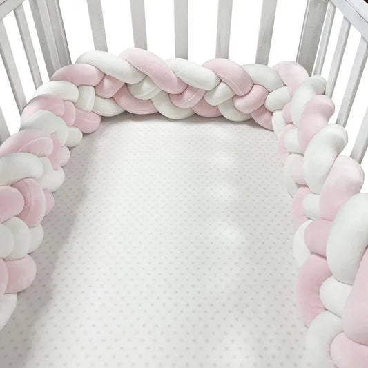 Tour de Lit Bébé - CozyKnot™ - Rose Blanc - L'Univers de Babychou