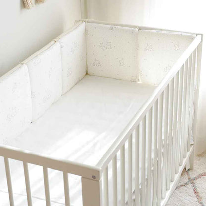 Tour de lit bébé éléphants blancs