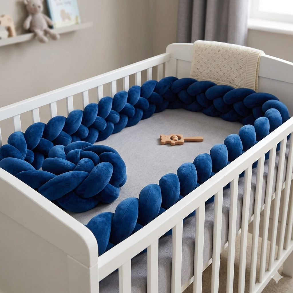 tresse de lit bleu foncé 2M 3M 4M dans un lit